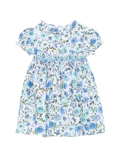 Siola Babies' Floral-print Dress Set (set Of Two) In Blue