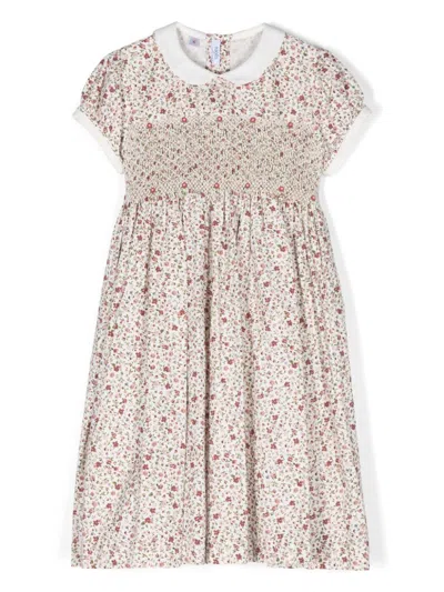 Siola Kids' Floral-print Dress In White