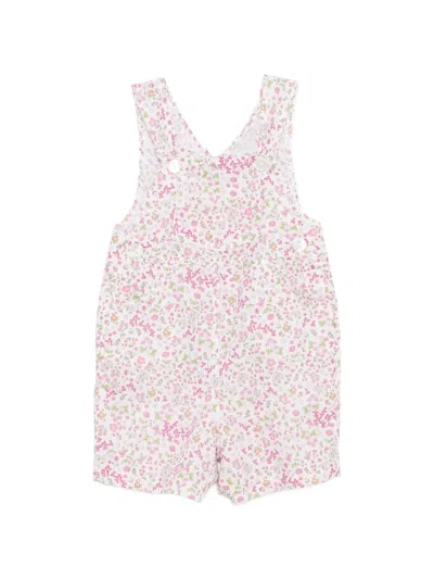 Siola Babies' Floral-print Dungarees In Pink