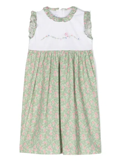 Siola Kids' Floral-print Sleeveless Dress In Green