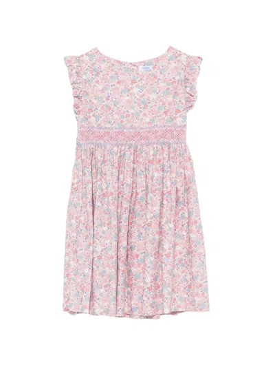 Siola Kids' Floral-print Smocked Dress In Pink
