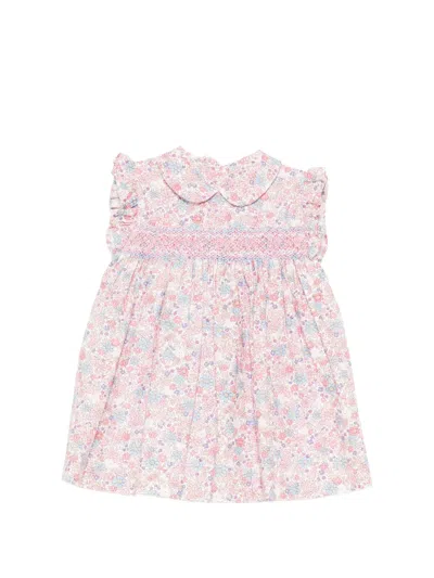 Siola Babies' Floral-print Smocked Dress In Pink
