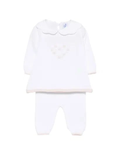 Siola Babies' Flower-embroidery Trousers Set (set Of Two) In White