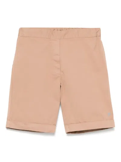 Siola Kids' Gabardine-weave Shorts In Brown