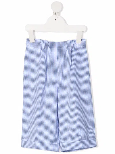 Siola Kids' Gingham Check Tailored Shorts In 蓝色