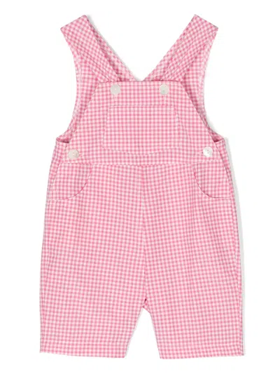 Siola Babies' Gingham Poplin Overall In Pink