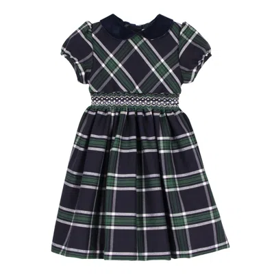 Siola Kids' Green Checked Dress In Verde