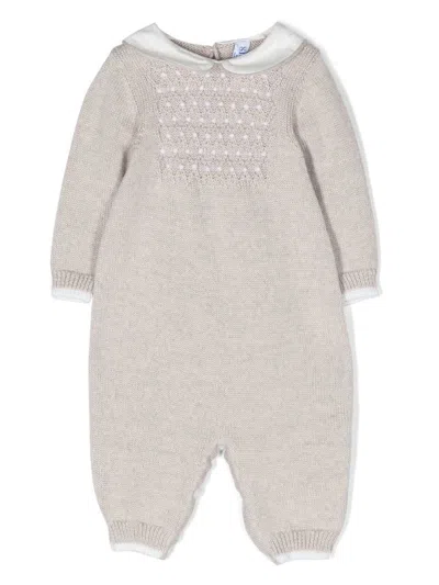 Siola Babies' Knitted Merino-wool Romper In 中性色