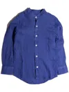 Siola Korean Shirt In Linen In Blu