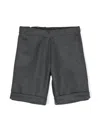 Siola Mélange-effect Cotton Shorts In Grey