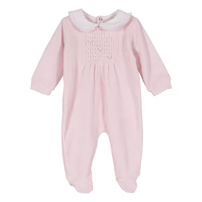 Siola Babies' Onesie With Front Embroidery In Rosa