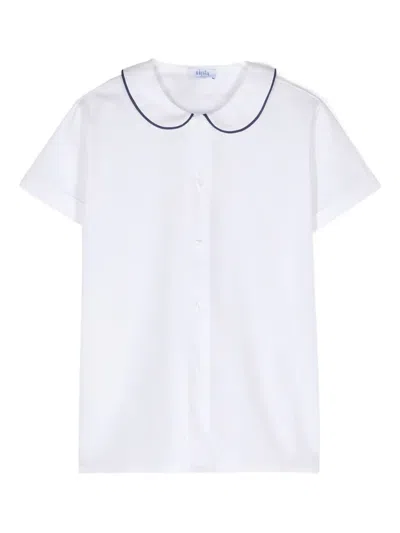 Siola Babies' Peter Pan-collar Buttoned Top In Black