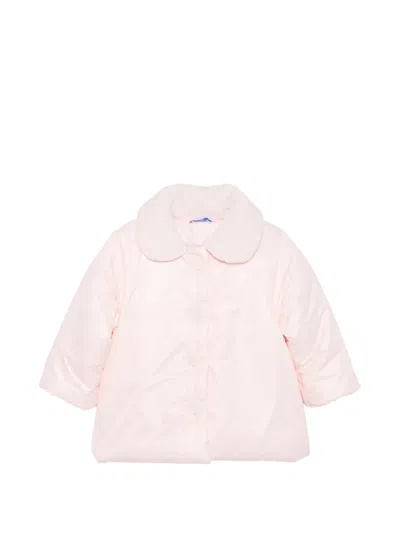 Siola Babies' Peter Pan-collar Coat In Pink