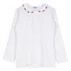 Siola Polo Shirt With Embroidered Collar In Bianco