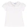 Siola Polo With Embroidered Collar In Bianco