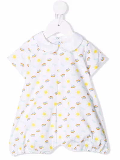 Siola Babies' Rainbow-print Cotton Shorties In 白色