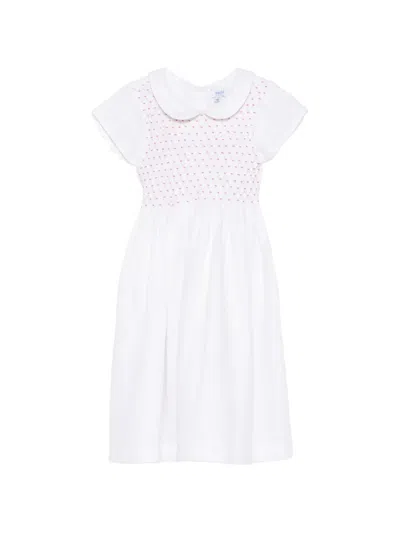 Siola Kids' Round-collar Dress In White