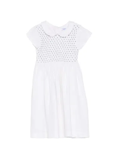 Siola Kids' Round-collar Dress In White
