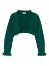 Siola Ruffle-trim Cardigan In Green