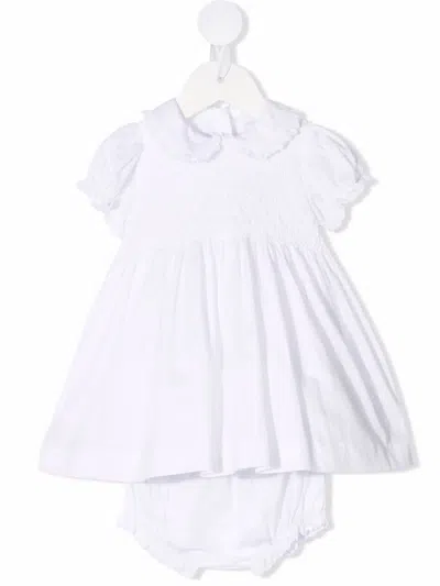 Siola Babies' Ruffle-trim Cotton Dress In White