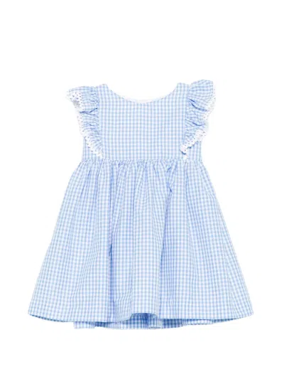 Siola Babies' Ruffled Gingham Dress In Blue