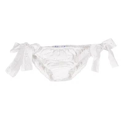 Siola Kids' Costume Slip In Pizzo Sangallo In Bianco