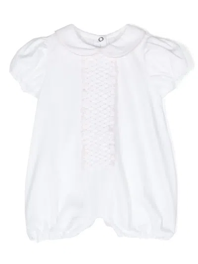 Siola Babies' Smocked-detail Romper In White