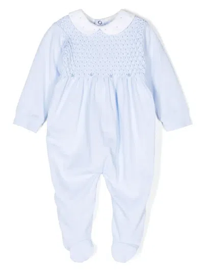 Siola Babies' Smocked-panel Pajamas In Blue