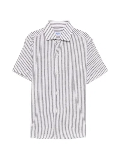 Siola Kids' Striped Short-sleeve Shirt In Blue