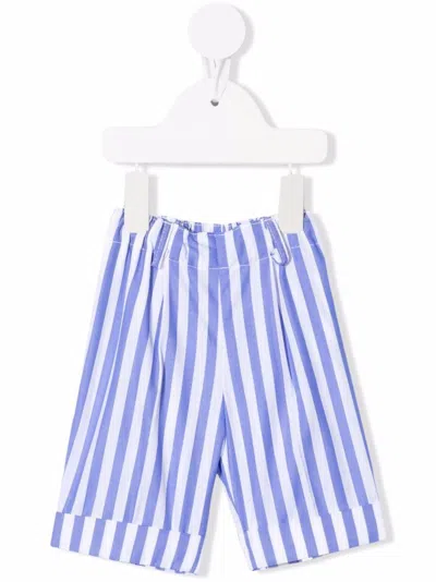 Siola Babies' Striped Straight-leg Short In 蓝色
