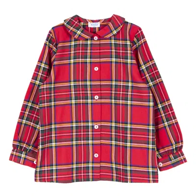 Siola Kids' Tartan Motif Shirt In Rosso
