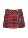 Siola Tartan-print Pleated Skirt In Red