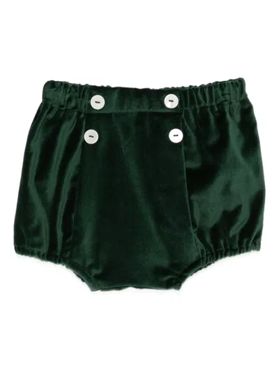 Siola Babies' Velvet Bloomers In Green