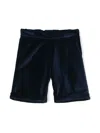 Siola Velvet Cotton Shorts In Blue