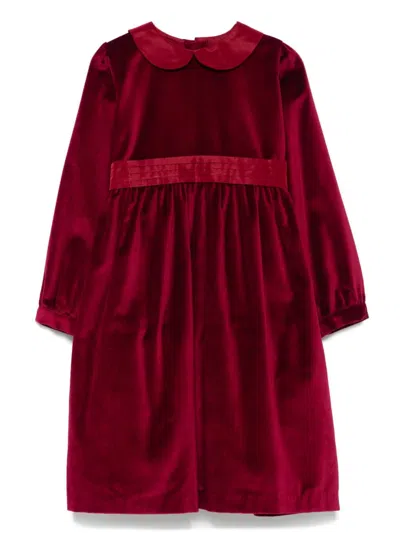 Siola Kids' Velvet Dress In Red
