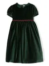 Siola Velvet-effect Embroidered-detail Dress In Green