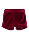 Siola Velvet Turn-up Shorts In Red