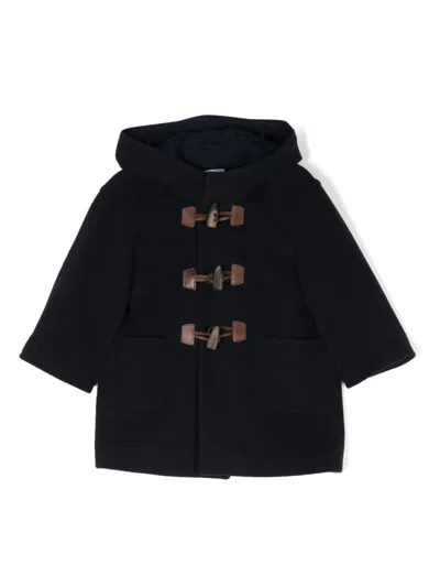 Siola Babies' Virgin-wool Hooded Coat In Blue