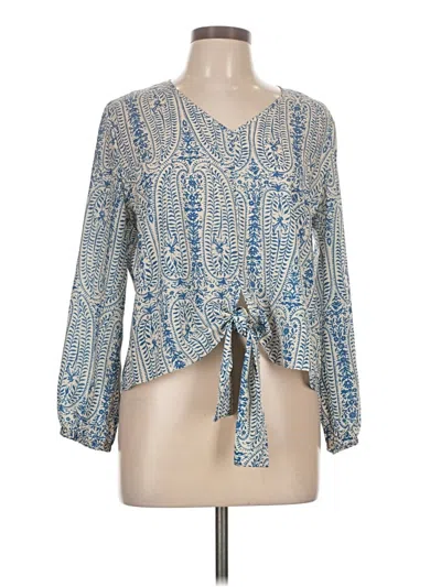 Pre-owned Sioni 3/4 Sleeve Blouse In Blue