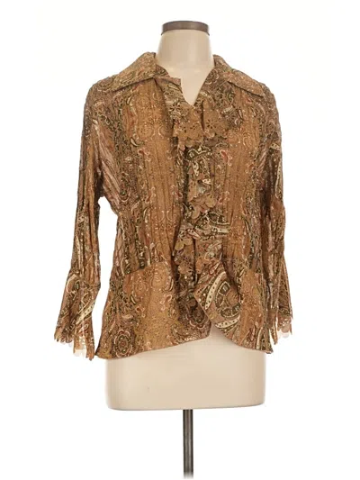 Pre-owned Sioni 3/4 Sleeve Blouse In Brown