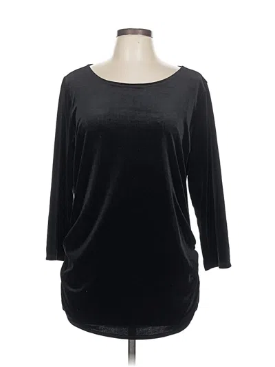 Pre-owned Sioni 3/4 Sleeve Top Black Boatneck Tops