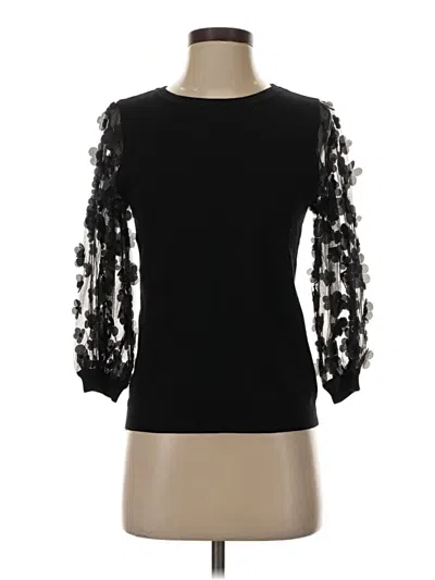 Pre-owned Sioni 3/4 Sleeve Top Black Boatneck Tops