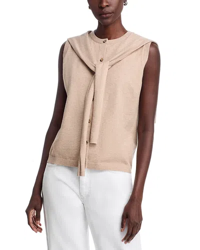 Sioni Attached Scarf Vest Top In Neutral