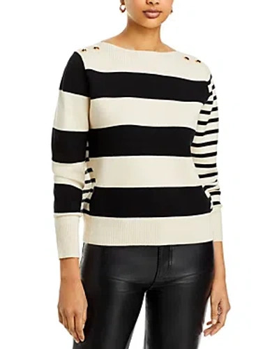 Sioni Boat Neck Sweater In Vanilla/ Black