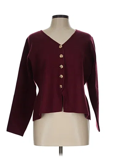 Pre-owned Sioni Cardigan Sweater In Burgundy