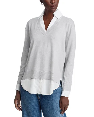 Sioni Collared Layered Sweater In Gray