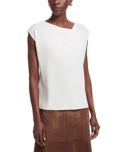 Sioni Drape Neck Cap Sleeve Sweater In White