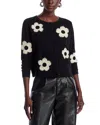 Sioni Embroidered Cardigan In Black/ Eggshell