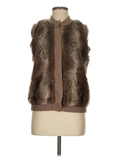 Pre-owned Sioni Faux Fur Vest In Brown