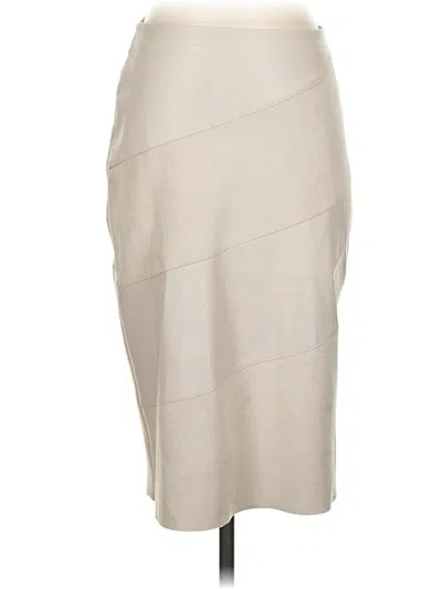 Pre-owned Sioni Faux Leather Skirt In Ivory